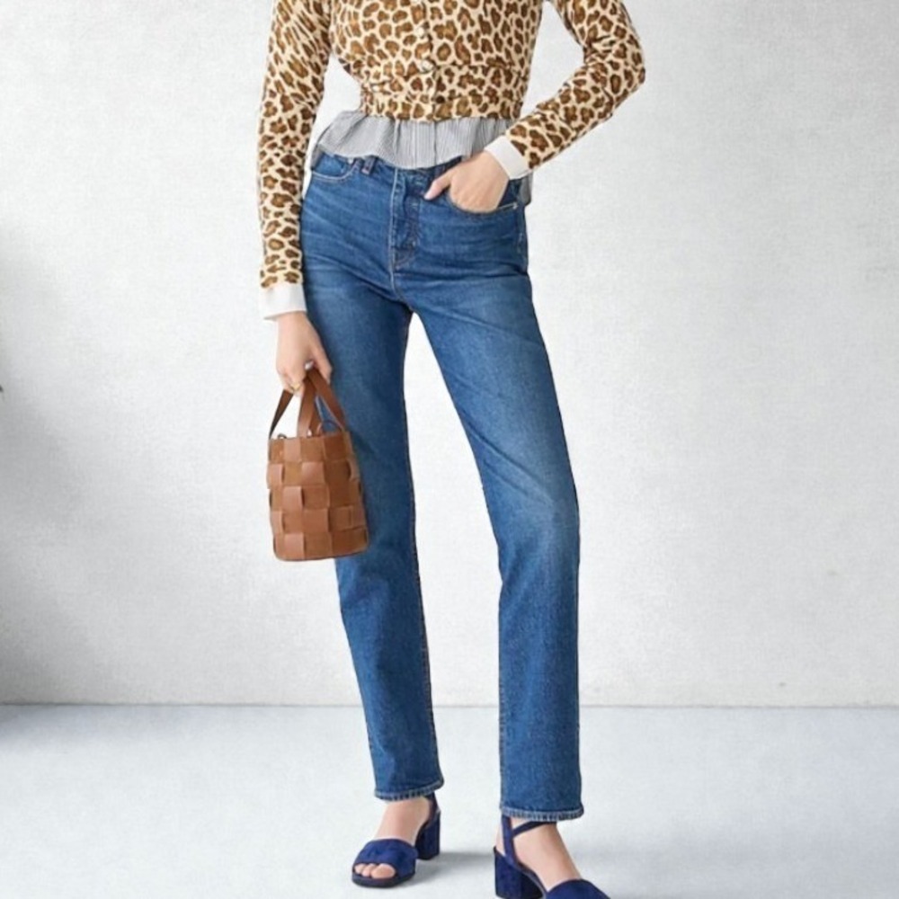 NWT JCrew 34X30 Full Length Classic Straight Jean Denim Poole Wash Capsule $188
